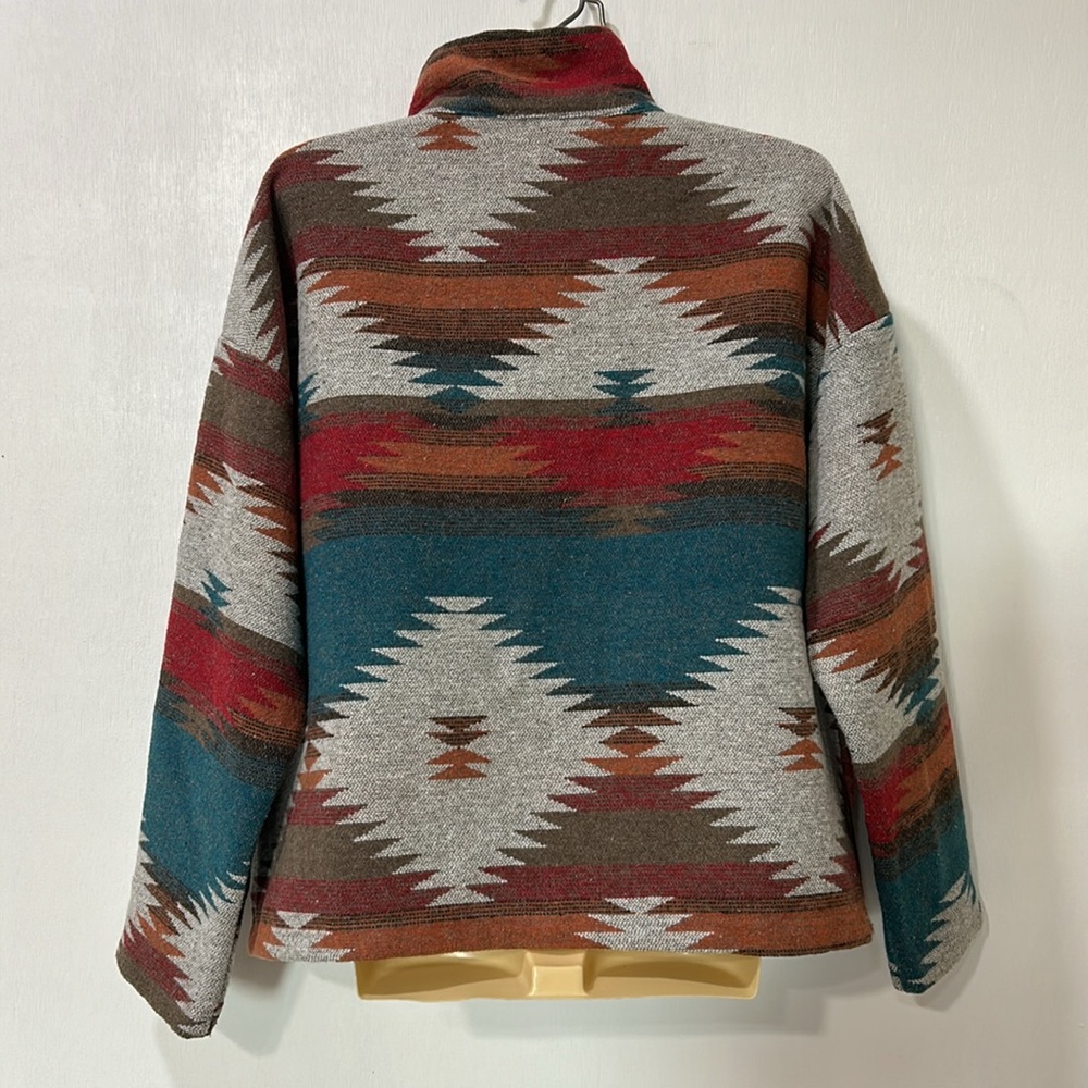 BLUE B COLLECTION WOMEN AZTEC PRINT   BOTTON UP JACKET Sz MD - Picture 2 of 11